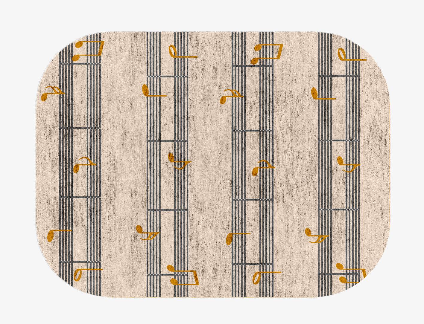 Notes Kids Oblong Hand Knotted Bamboo Silk Custom Rug by Rug Artisan