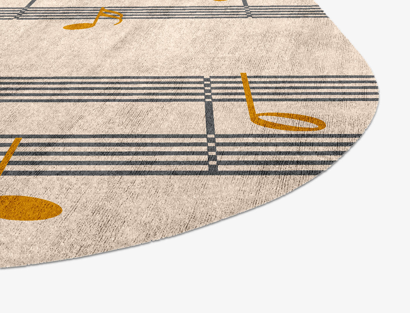 Notes Kids Oblong Hand Knotted Bamboo Silk Custom Rug by Rug Artisan