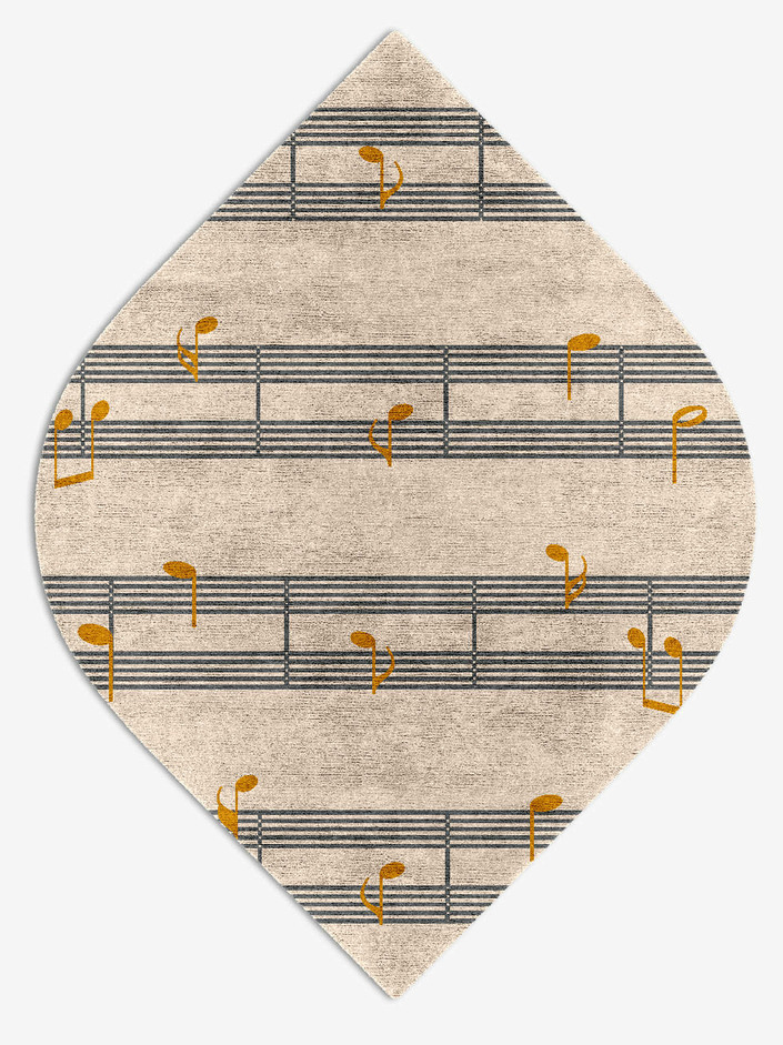 Notes Kids Ogee Hand Knotted Bamboo Silk Custom Rug by Rug Artisan