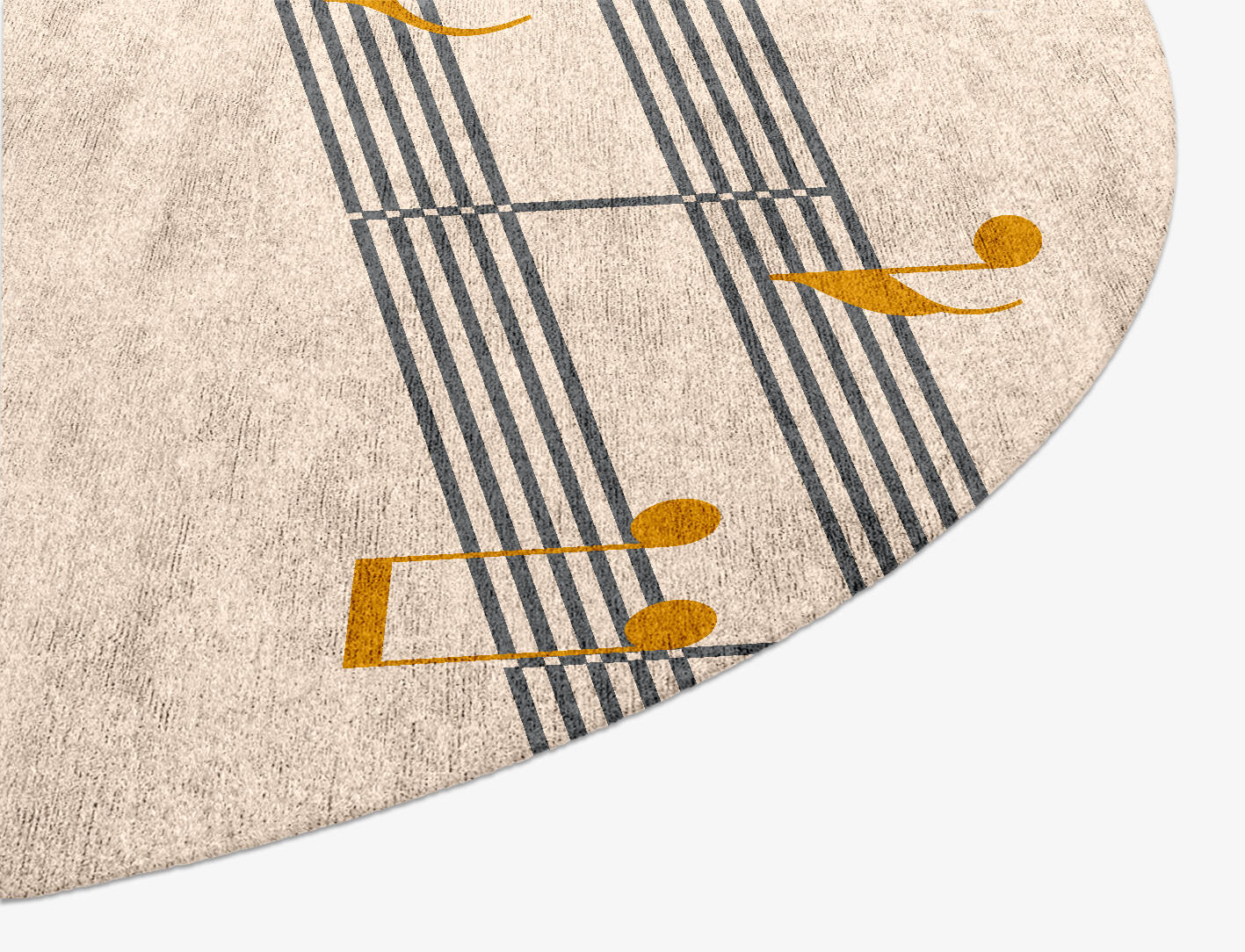 Notes Kids Oval Hand Knotted Bamboo Silk Custom Rug by Rug Artisan