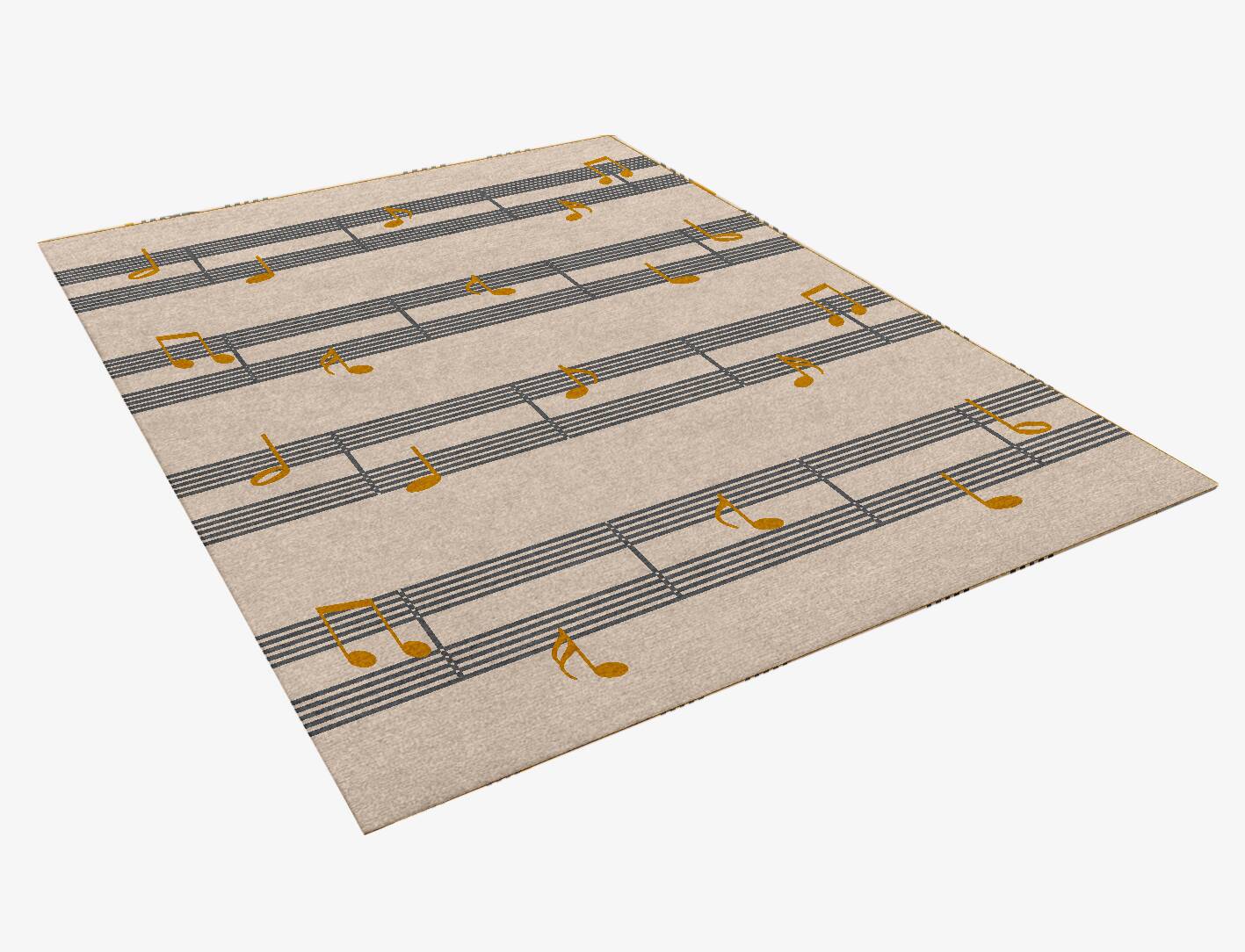 Notes Kids Rectangle Hand Knotted Tibetan Wool Custom Rug by Rug Artisan