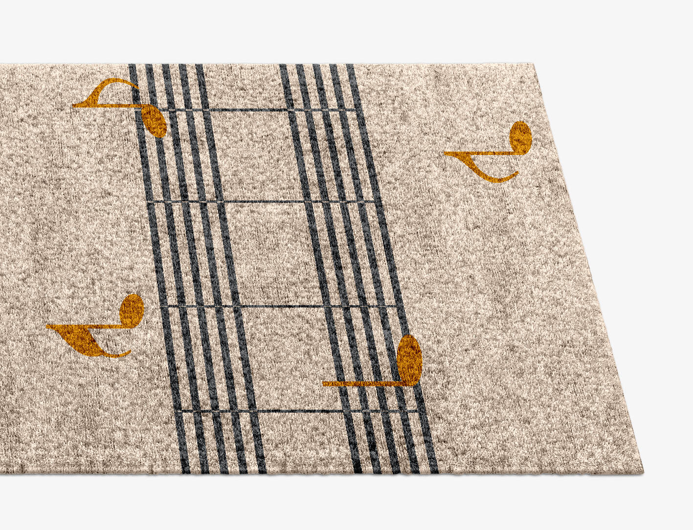 Notes Kids Runner Hand Knotted Bamboo Silk Custom Rug by Rug Artisan