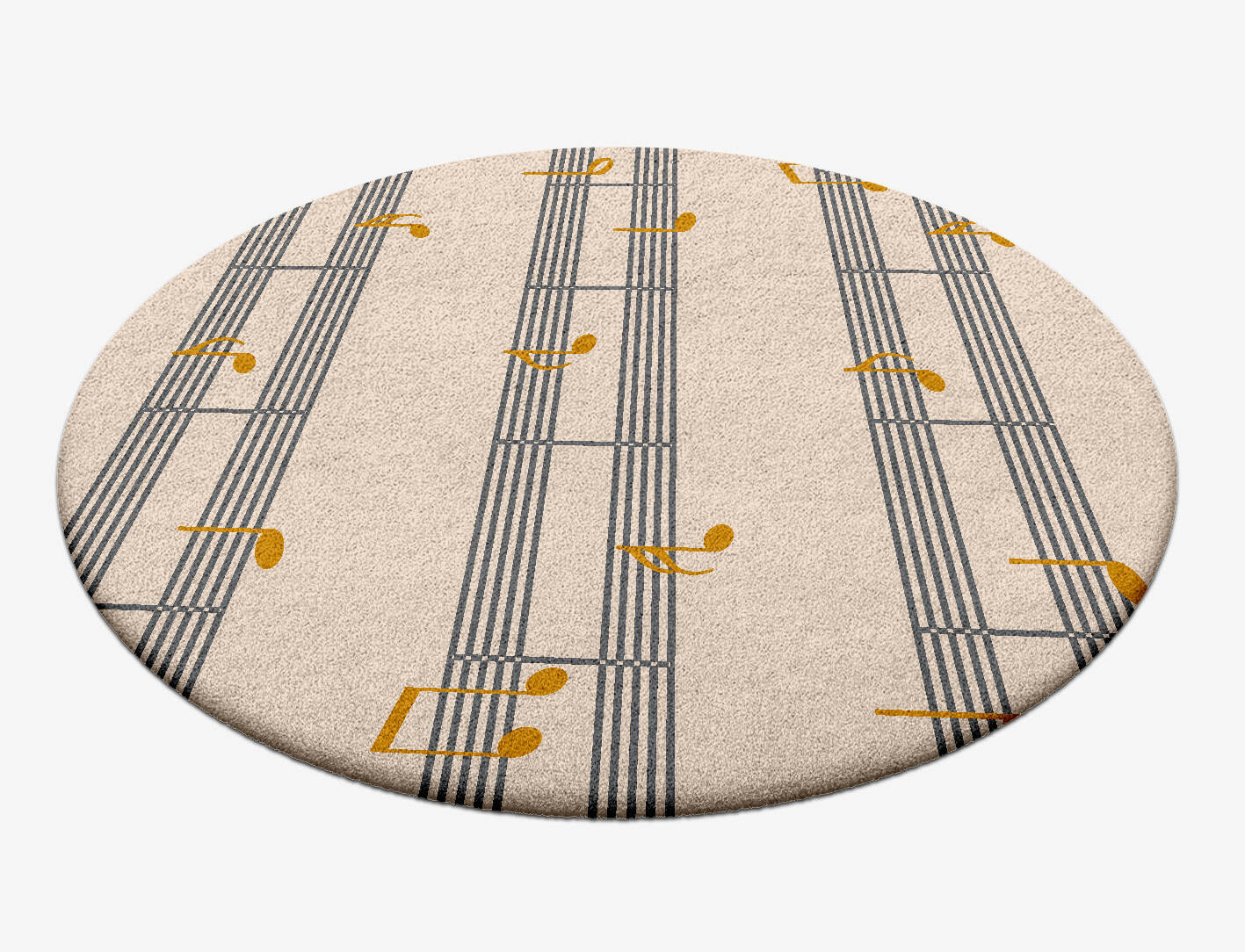 Notes Kids Round Hand Tufted Pure Wool Custom Rug by Rug Artisan