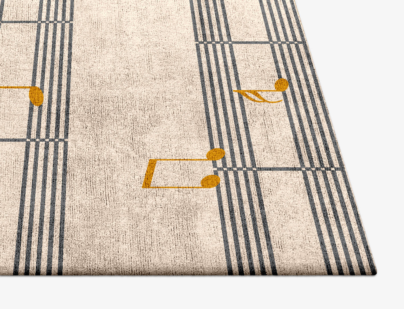 Notes Kids Square Hand Tufted Bamboo Silk Custom Rug by Rug Artisan