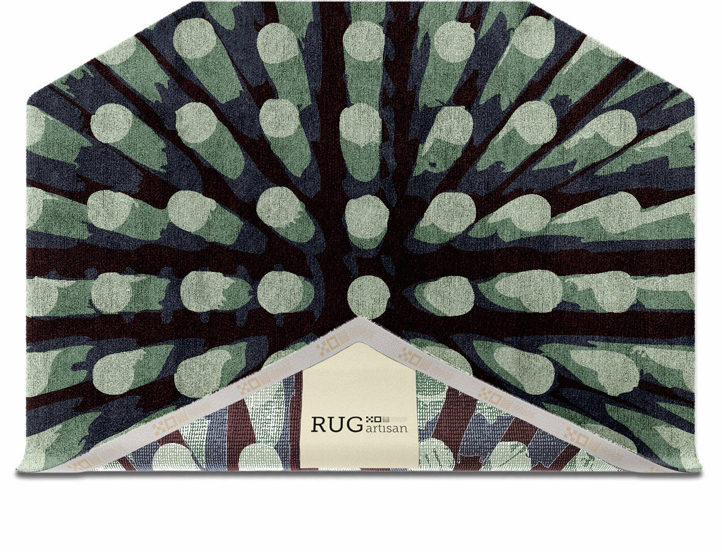 Nucleus Abstract Hexagon Hand Knotted Bamboo Silk Custom Rug by Rug Artisan
