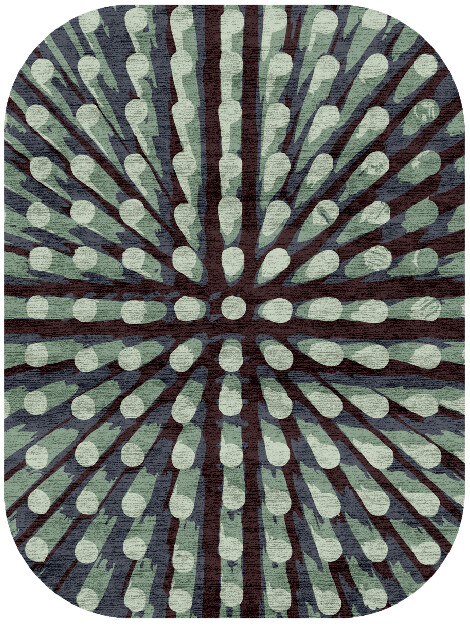 Nucleus Abstract Oblong Hand Knotted Bamboo Silk Custom Rug by Rug Artisan