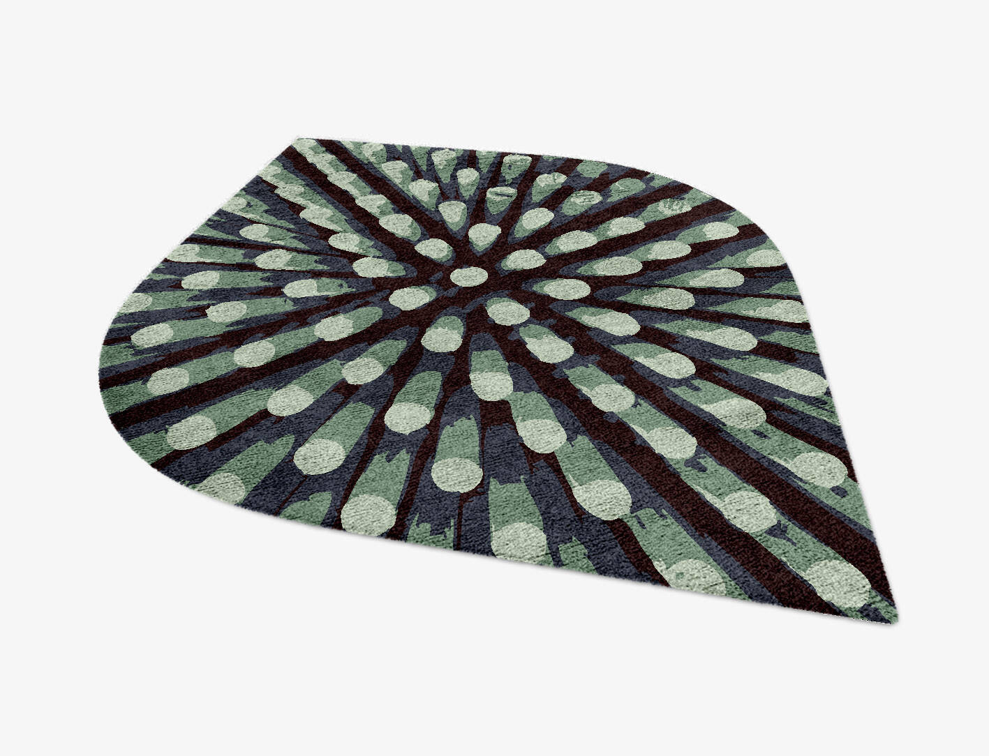 Nucleus Abstract Ogee Hand Knotted Bamboo Silk Custom Rug by Rug Artisan