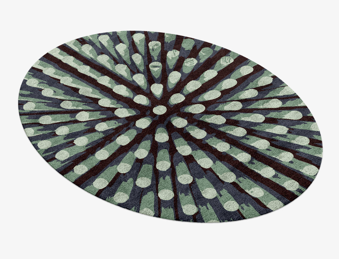 Nucleus Abstract Oval Hand Knotted Bamboo Silk Custom Rug by Rug Artisan
