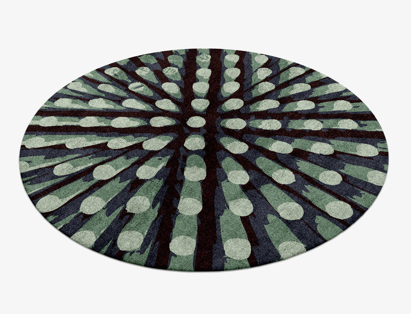 Nucleus Abstract Round Hand Knotted Bamboo Silk Custom Rug by Rug Artisan