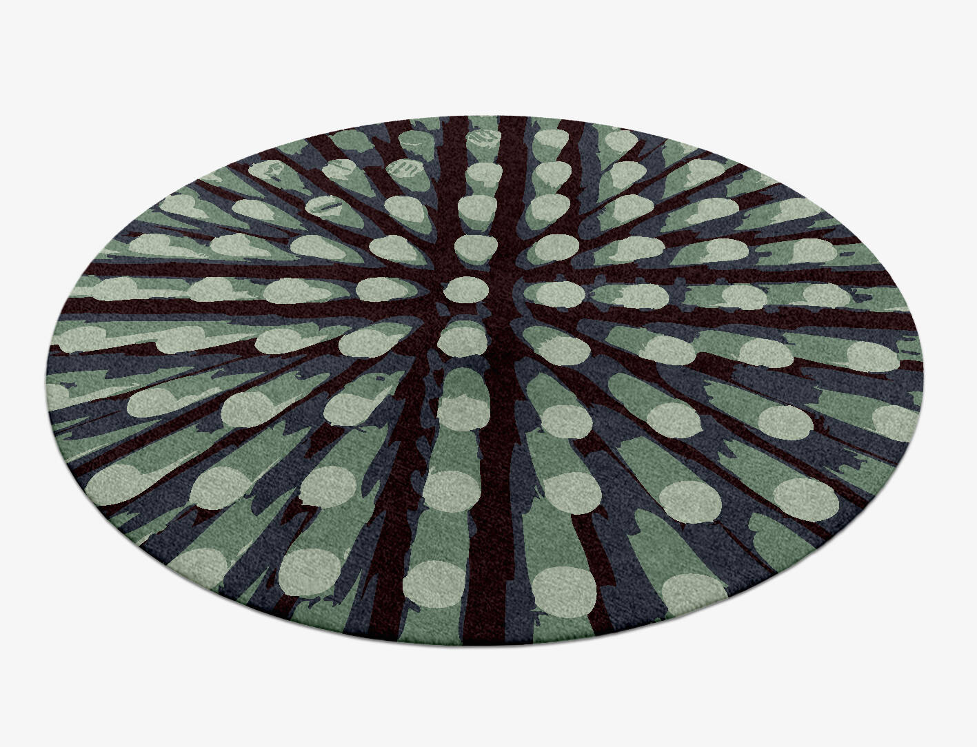 Nucleus Abstract Round Hand Knotted Tibetan Wool Custom Rug by Rug Artisan