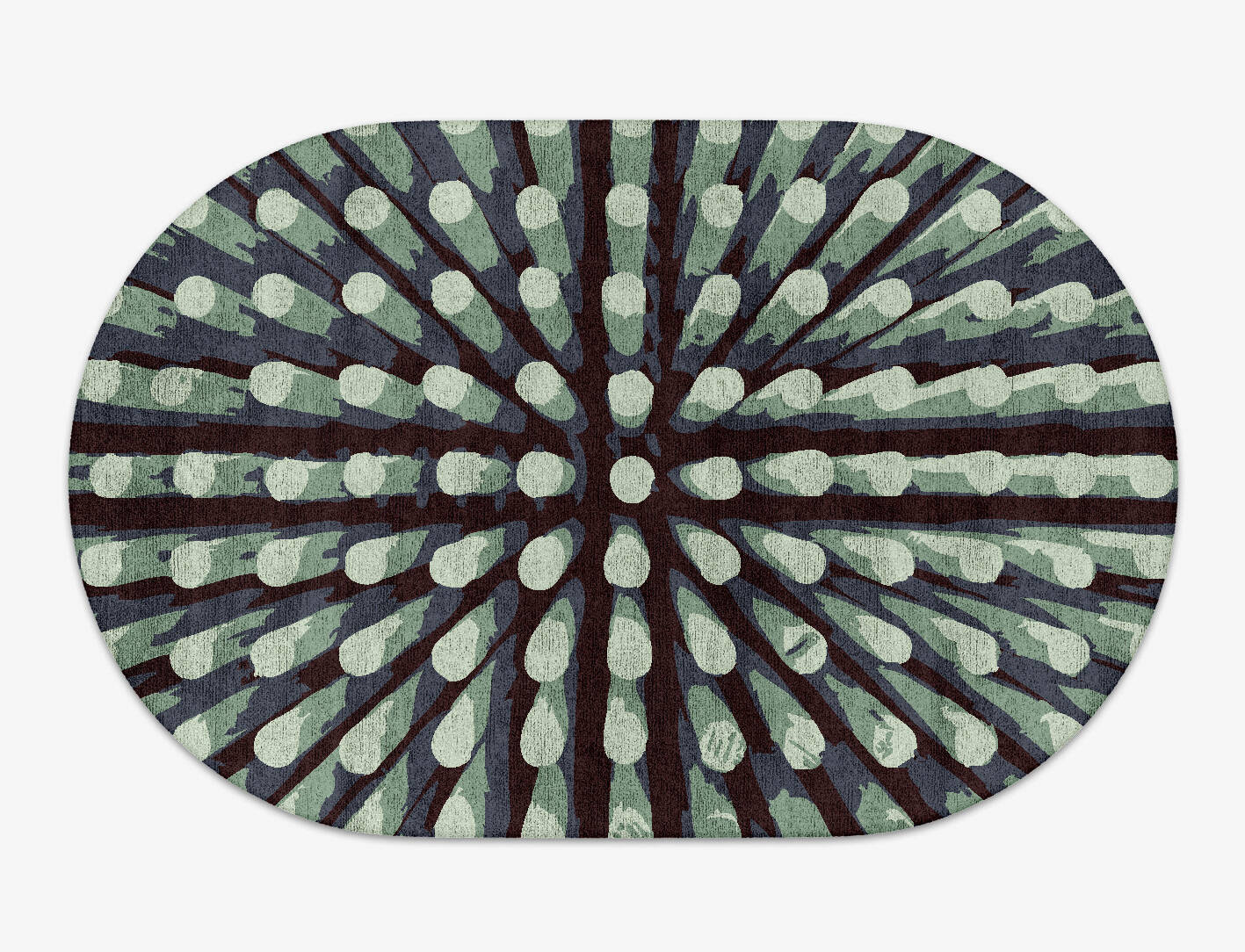 Nucleus Abstract Capsule Hand Tufted Bamboo Silk Custom Rug by Rug Artisan