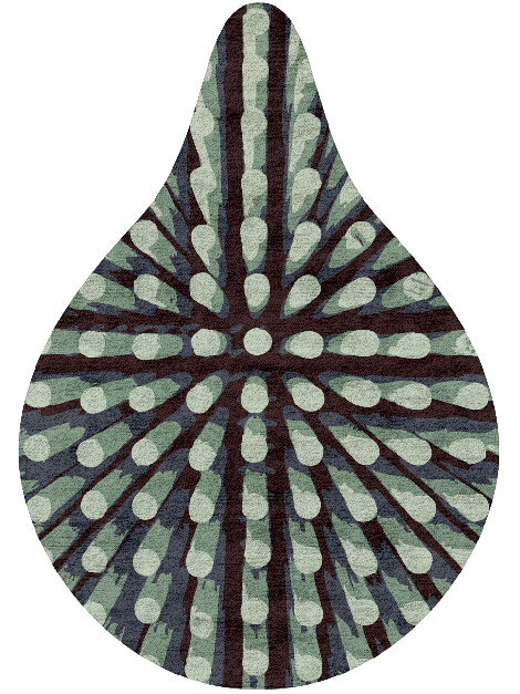 Nucleus Abstract Drop Hand Tufted Bamboo Silk Custom Rug by Rug Artisan