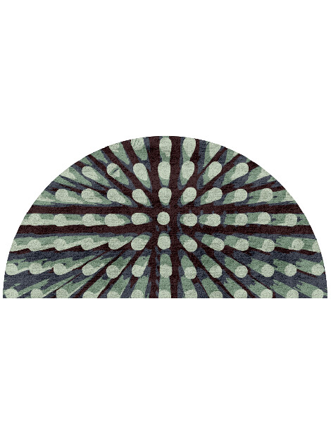Nucleus Abstract Halfmoon Hand Tufted Bamboo Silk Custom Rug by Rug Artisan