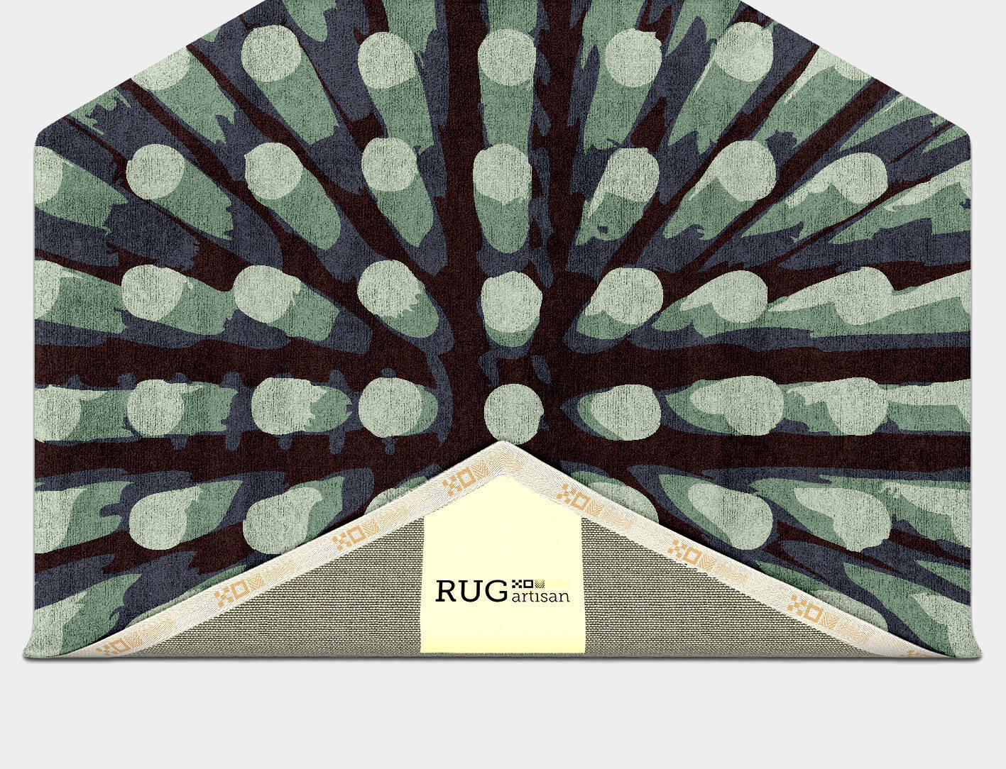 Nucleus Abstract Hexagon Hand Tufted Bamboo Silk Custom Rug by Rug Artisan