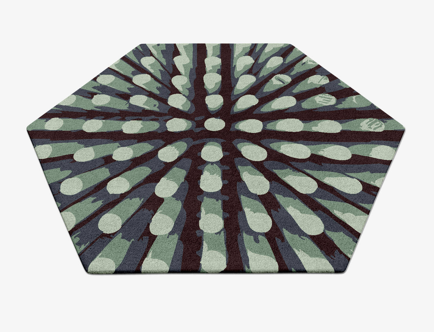 Nucleus Abstract Hexagon Hand Tufted Pure Wool Custom Rug by Rug Artisan
