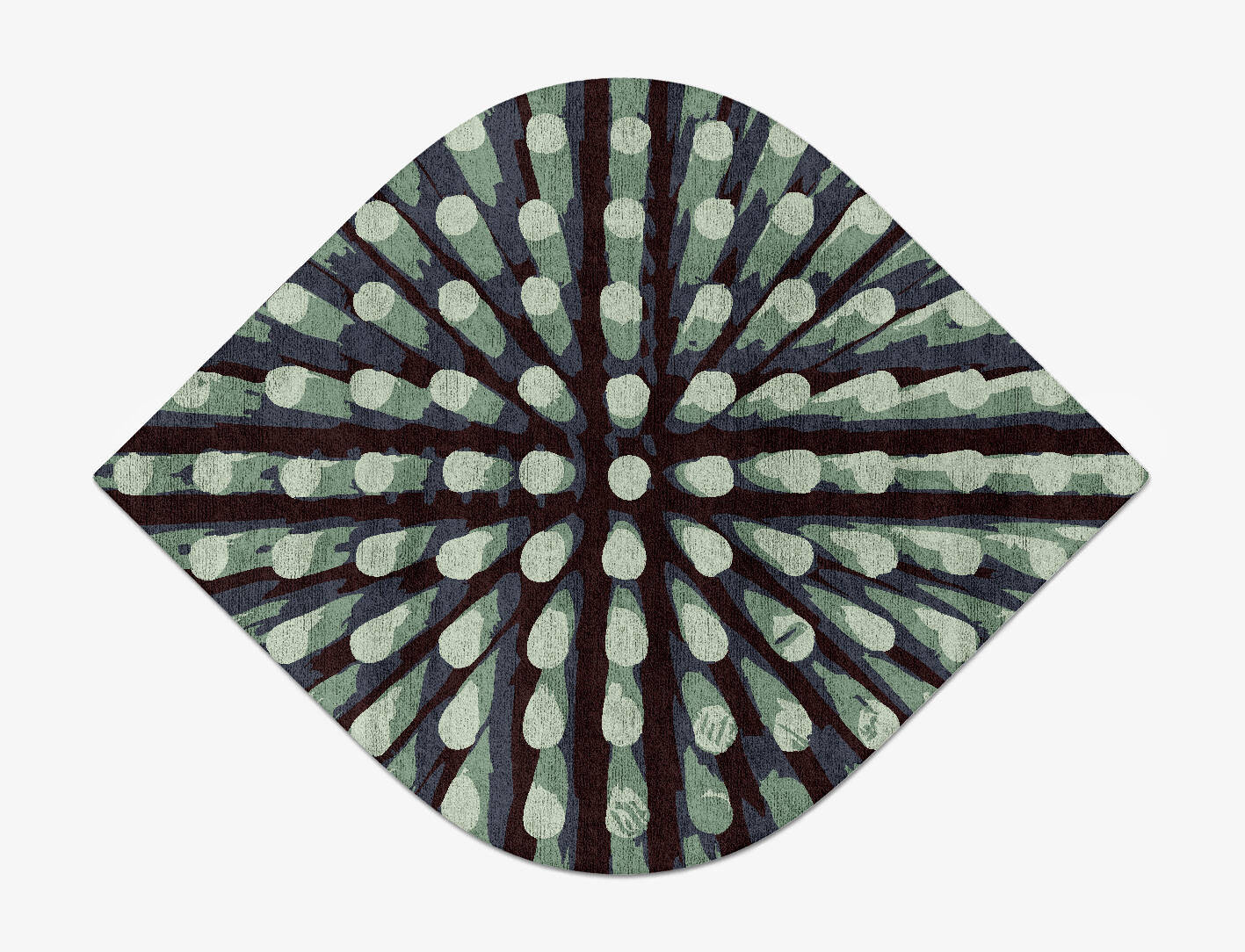 Nucleus Abstract Ogee Hand Tufted Bamboo Silk Custom Rug by Rug Artisan