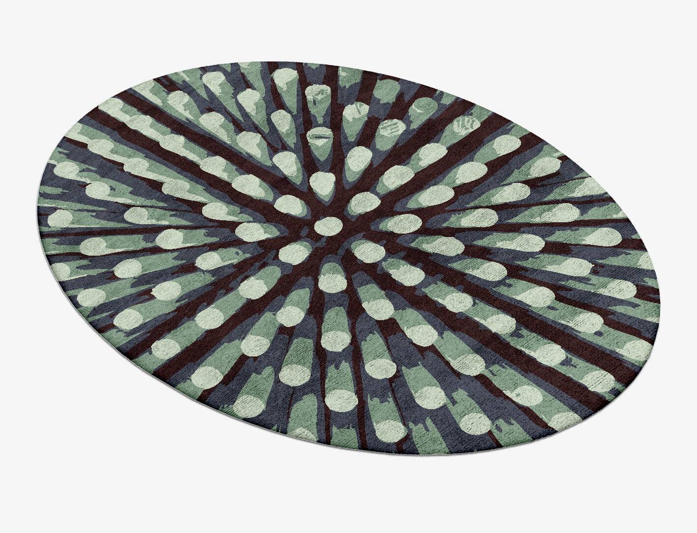Nucleus Abstract Oval Hand Tufted Bamboo Silk Custom Rug by Rug Artisan