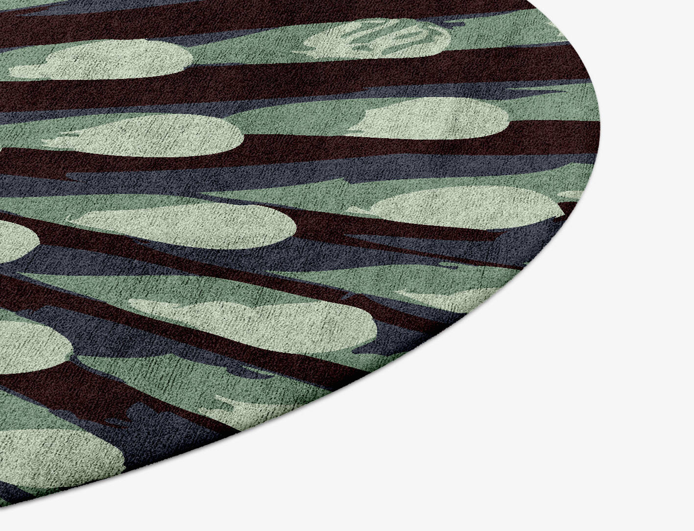 Nucleus Abstract Round Hand Tufted Bamboo Silk Custom Rug by Rug Artisan