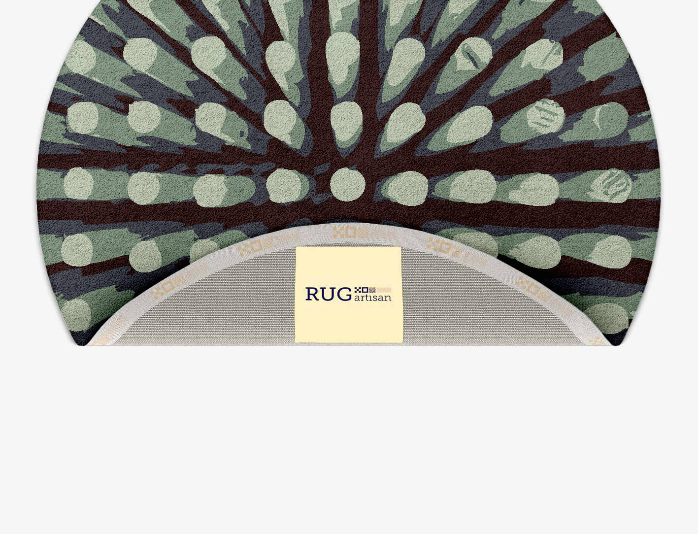 Nucleus Abstract Round Hand Tufted Pure Wool Custom Rug by Rug Artisan