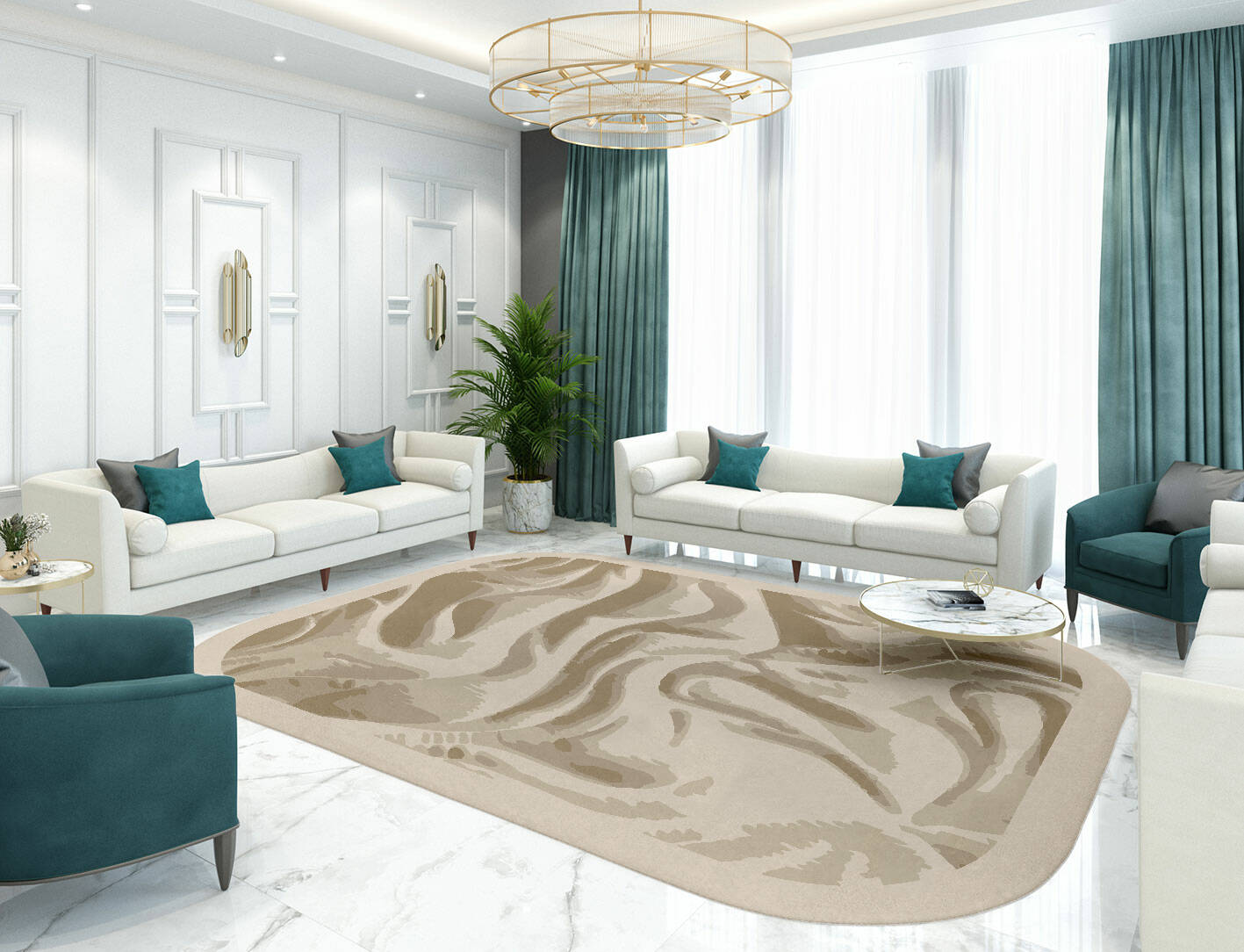 Oasis Origami Oblong Hand Tufted Pure Wool Custom Rug by Rug Artisan