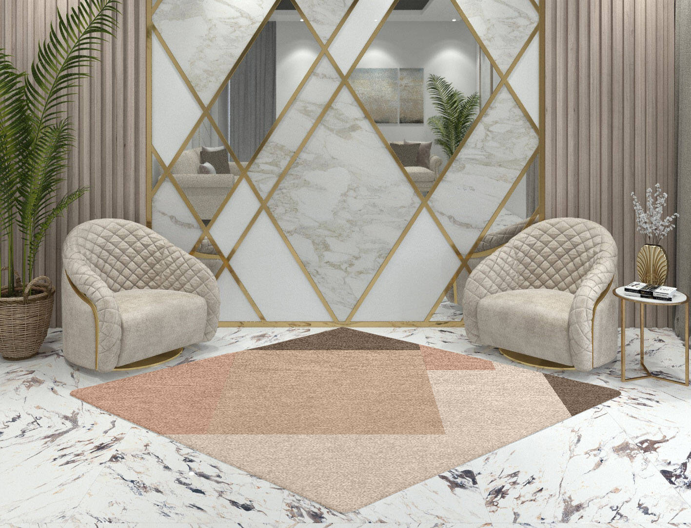 Oblivion  Diamond Hand Knotted Tibetan Wool Custom Rug by Rug Artisan