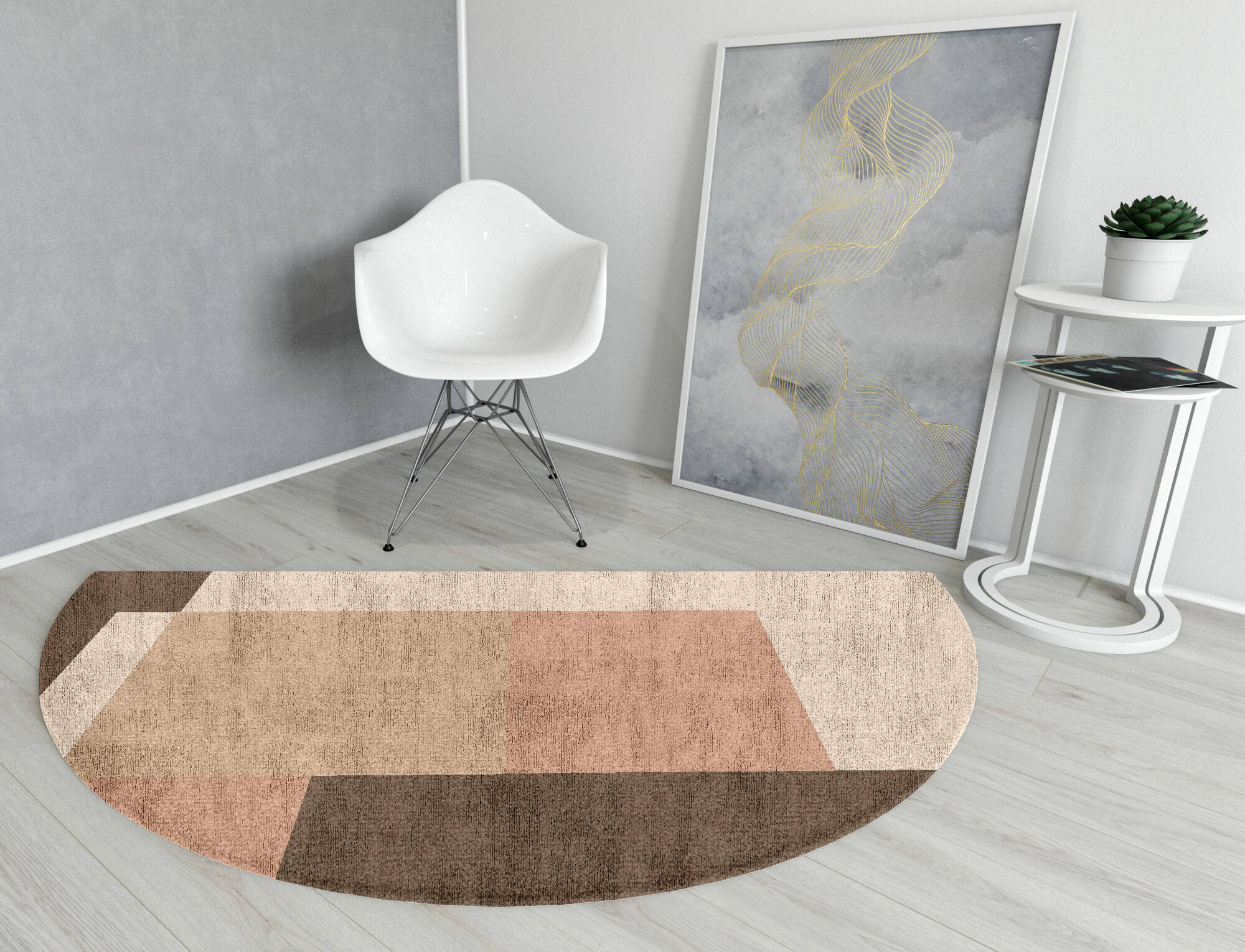 Oblivion  Halfmoon Hand Knotted Bamboo Silk Custom Rug by Rug Artisan