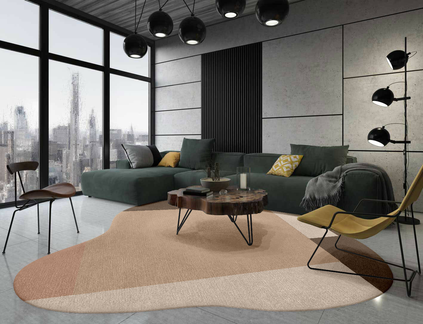 Oblivion  Splash Hand Knotted Tibetan Wool Custom Rug by Rug Artisan