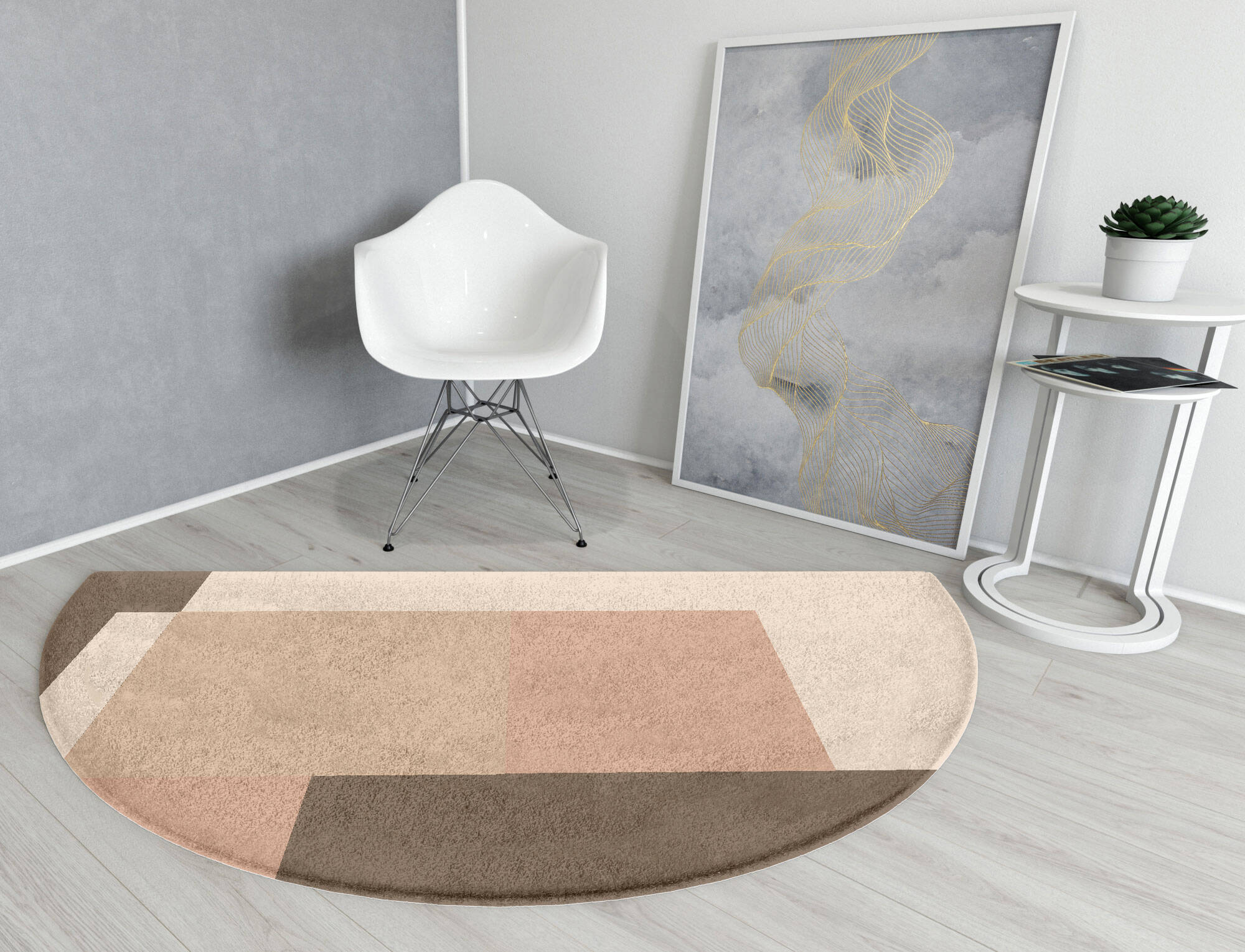 Oblivion  Halfmoon Hand Tufted Pure Wool Custom Rug by Rug Artisan