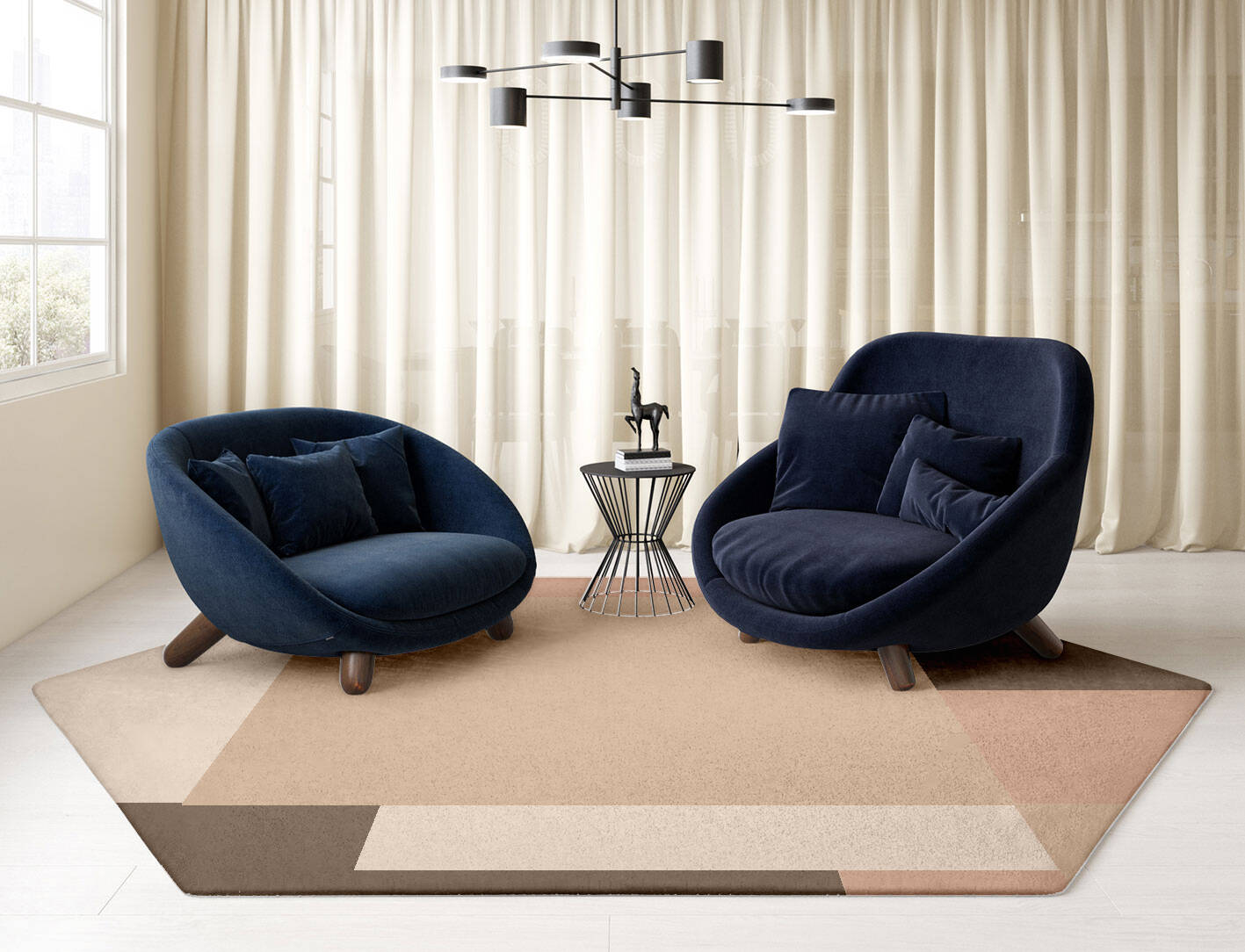 Oblivion  Hexagon Hand Tufted Pure Wool Custom Rug by Rug Artisan