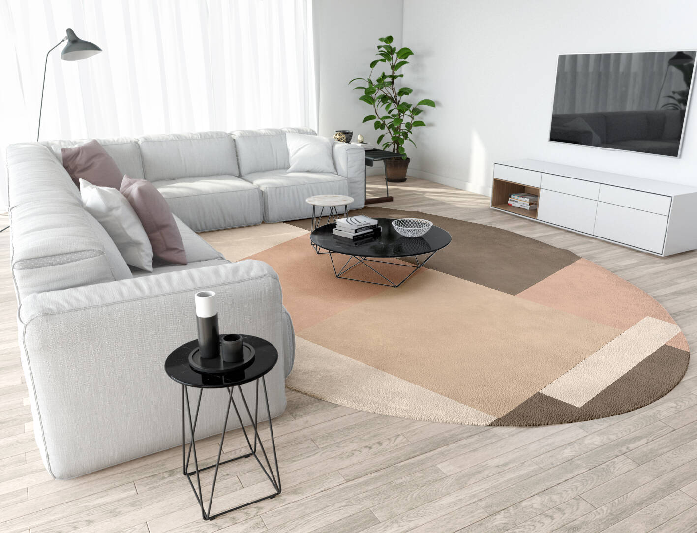 Oblivion  Oval Hand Tufted Pure Wool Custom Rug by Rug Artisan