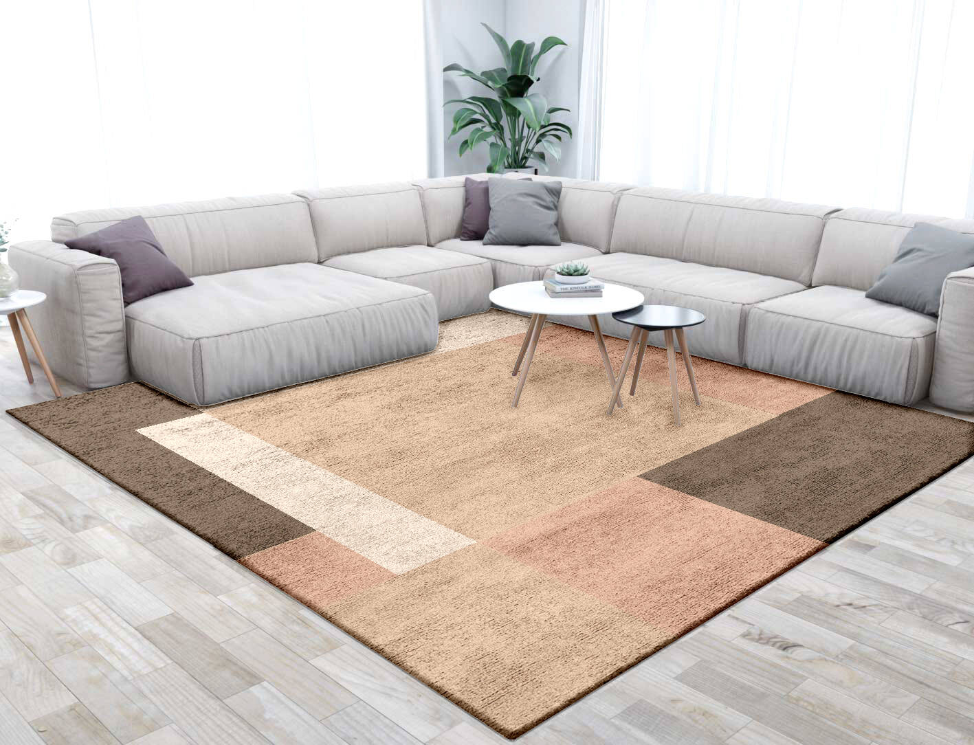 Oblivion  Square Hand Tufted Bamboo Silk Custom Rug by Rug Artisan