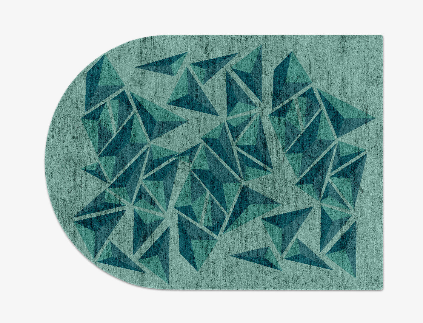 Obtuse Geometric Arch Hand Knotted Bamboo Silk Custom Rug by Rug Artisan