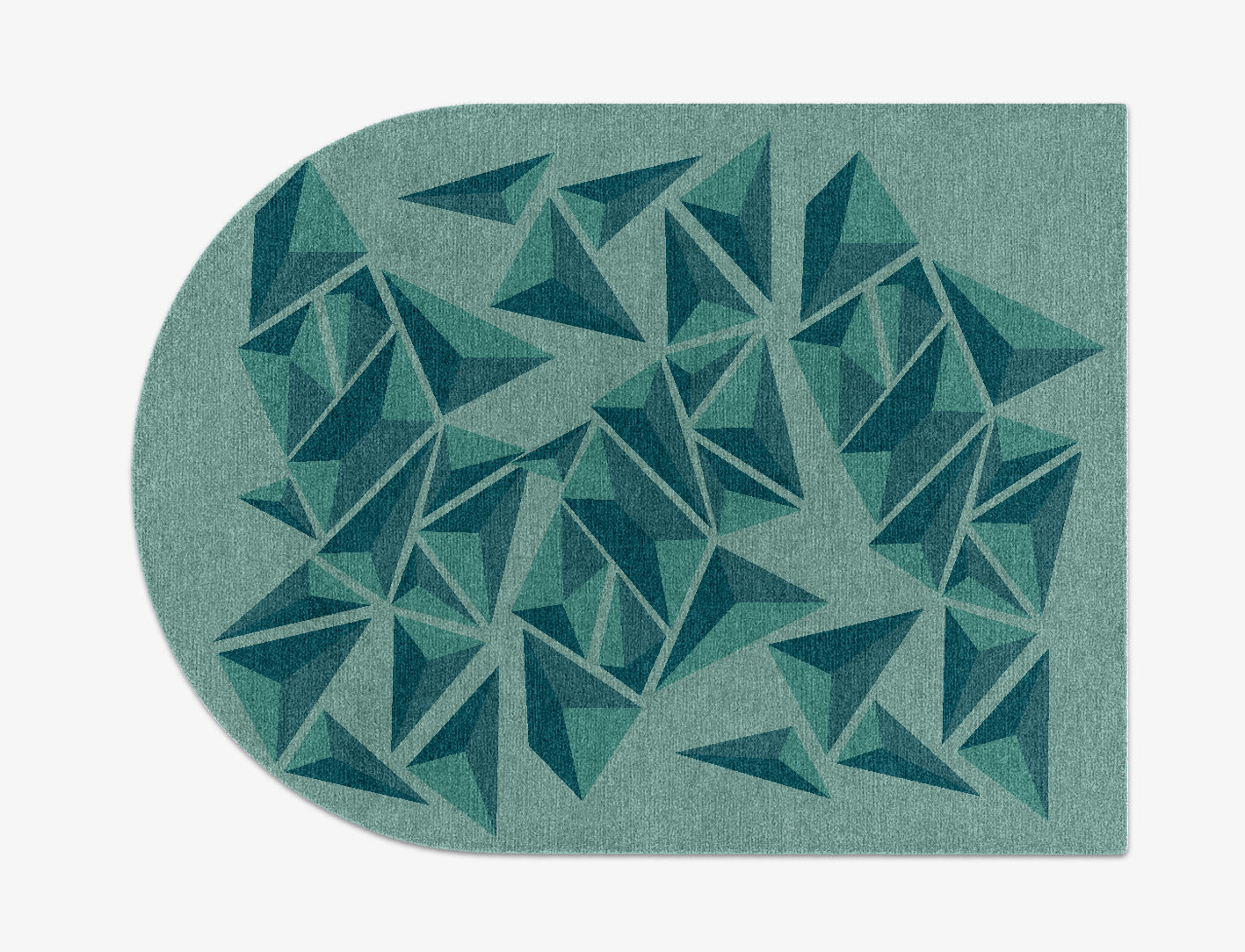 Obtuse Geometric Arch Hand Knotted Tibetan Wool Custom Rug by Rug Artisan