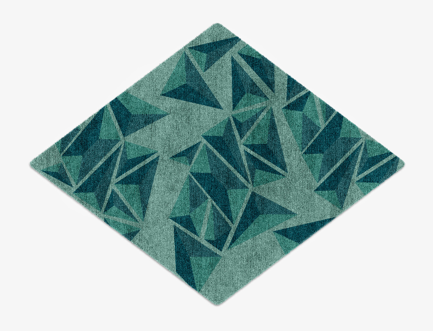 Obtuse Geometric Diamond Hand Knotted Bamboo Silk Custom Rug by Rug Artisan