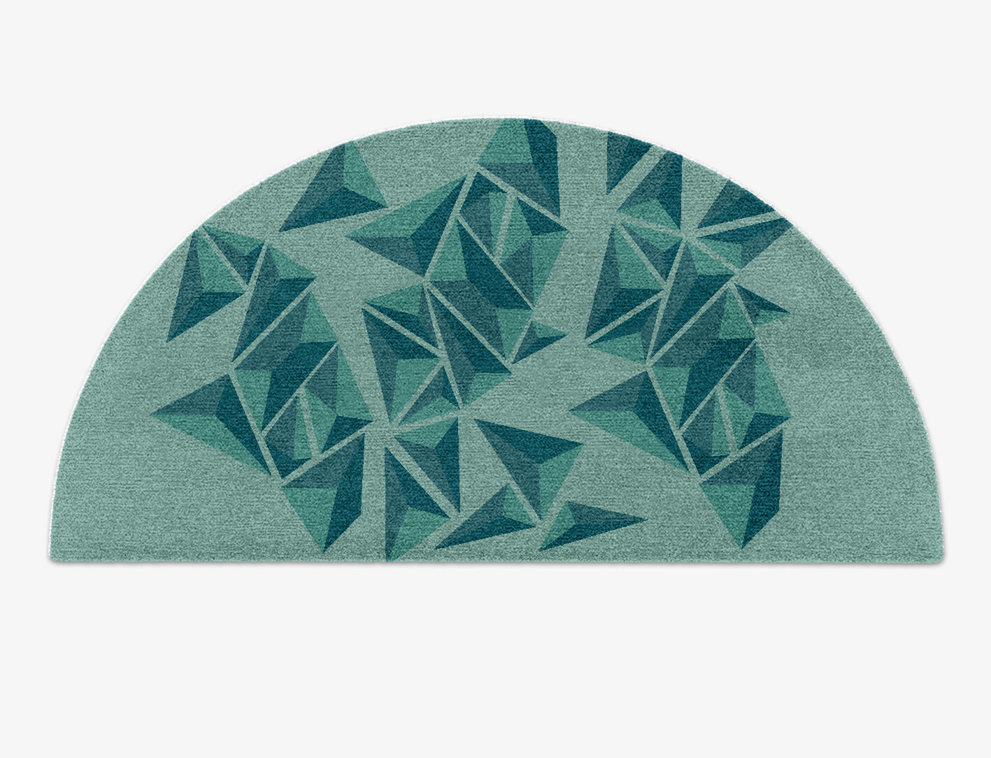 Obtuse Geometric Halfmoon Hand Knotted Tibetan Wool Custom Rug by Rug Artisan