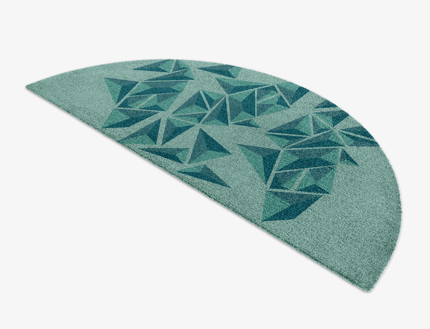 Obtuse Geometric Halfmoon Hand Knotted Tibetan Wool Custom Rug by Rug Artisan