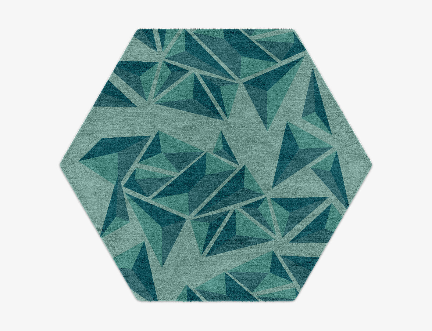 Obtuse Geometric Hexagon Hand Knotted Tibetan Wool Custom Rug by Rug Artisan