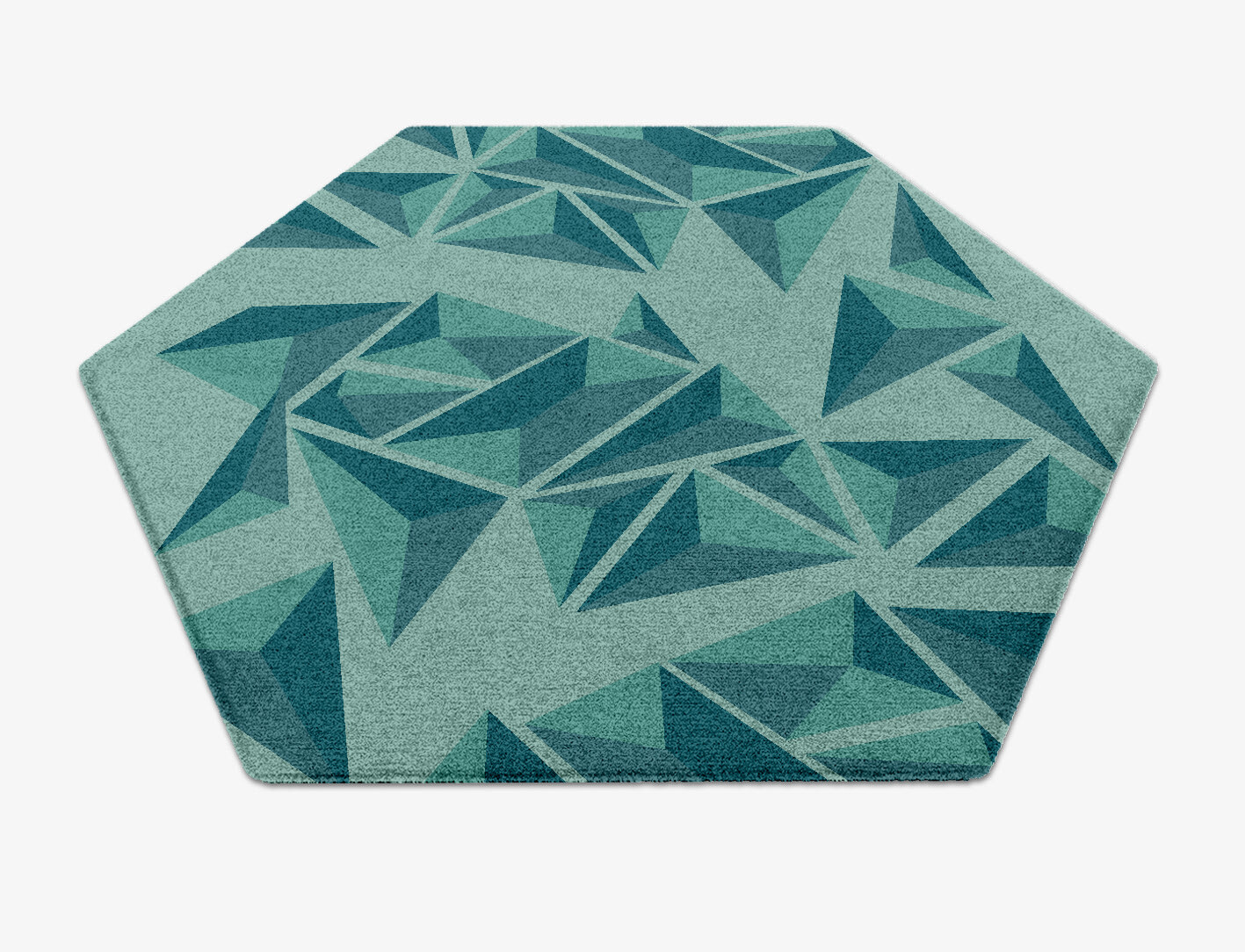 Obtuse Geometric Hexagon Hand Knotted Tibetan Wool Custom Rug by Rug Artisan