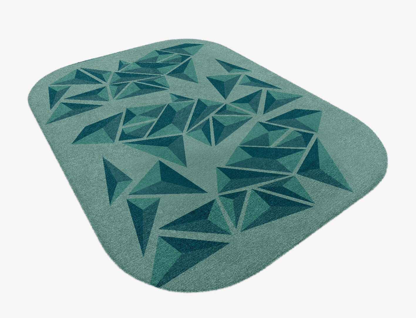 Obtuse Geometric Oblong Hand Knotted Tibetan Wool Custom Rug by Rug Artisan
