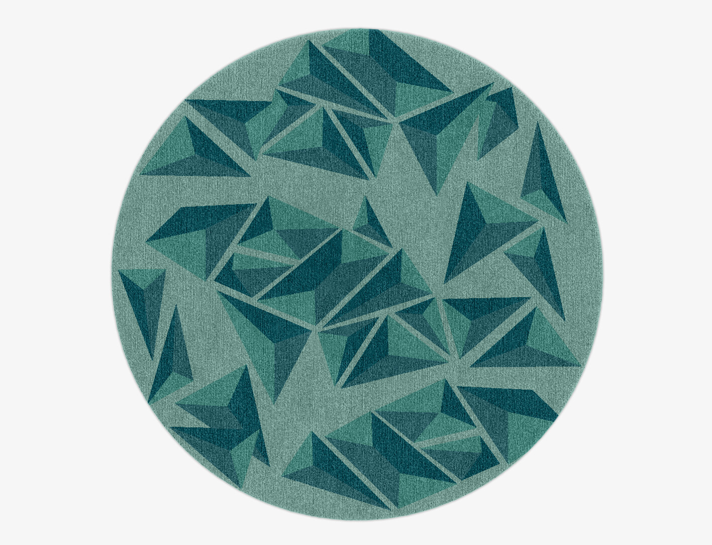 Obtuse Geometric Round Hand Knotted Tibetan Wool Custom Rug by Rug Artisan