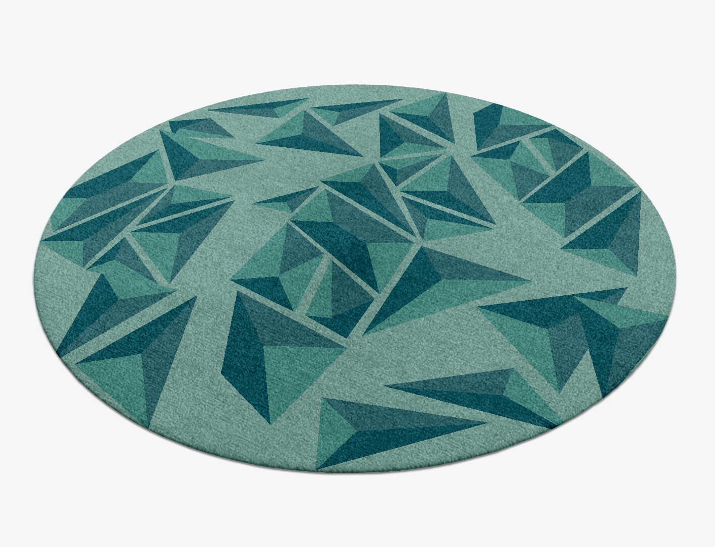 Obtuse Geometric Round Hand Knotted Tibetan Wool Custom Rug by Rug Artisan