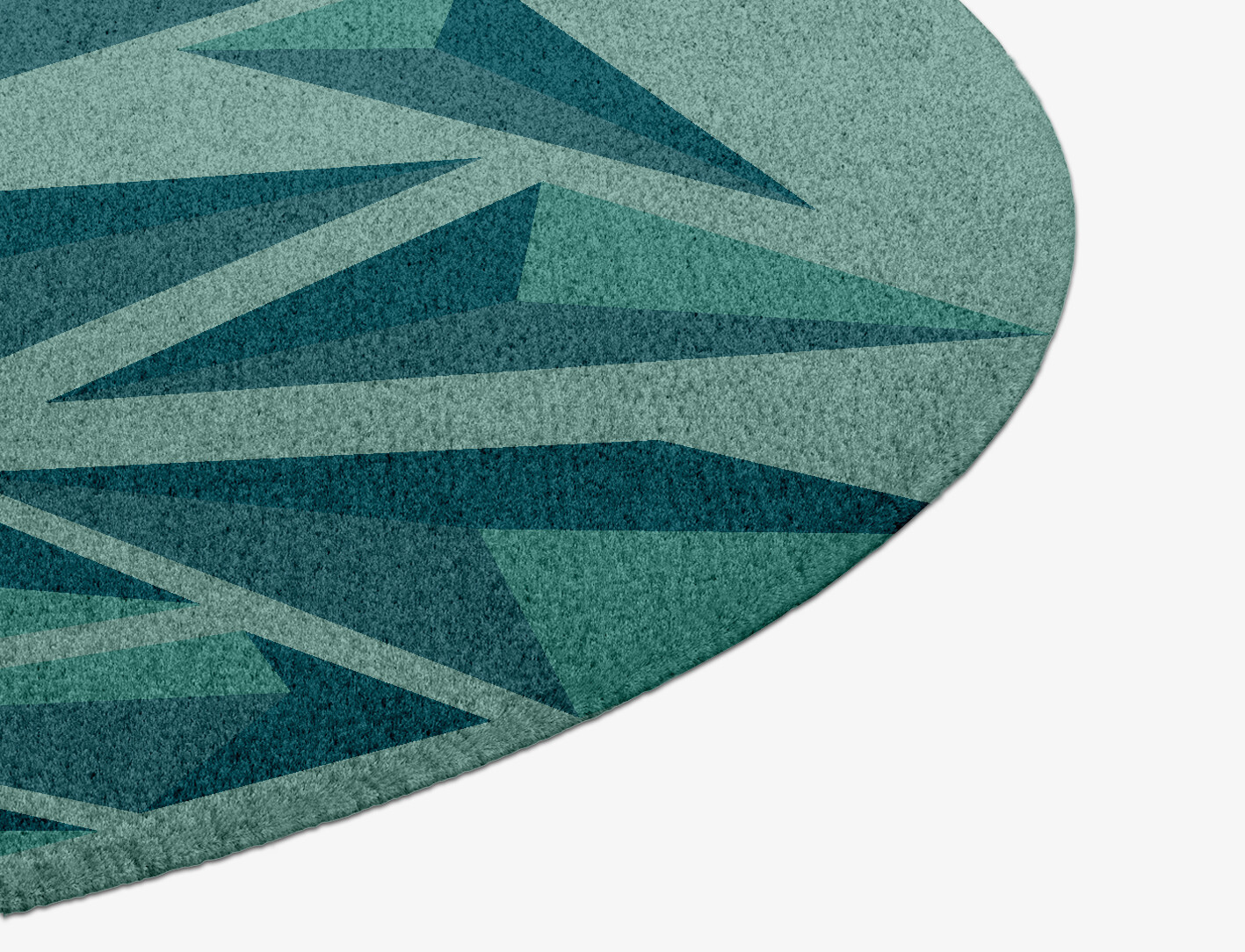 Obtuse Geometric Round Hand Knotted Tibetan Wool Custom Rug by Rug Artisan