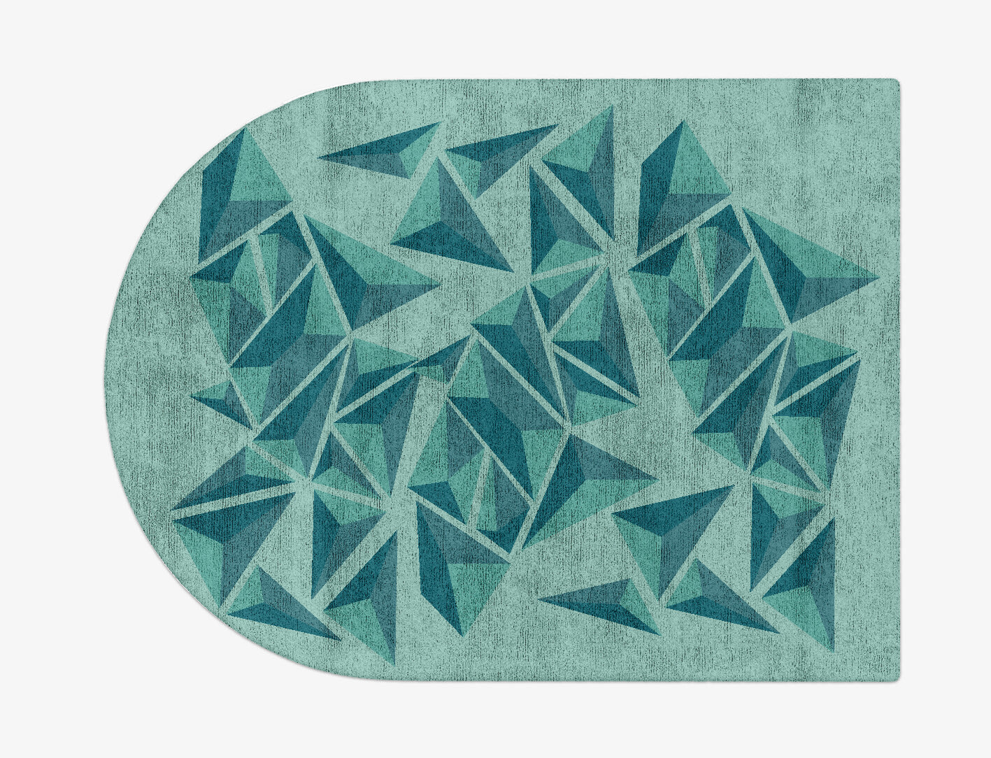 Obtuse Geometric Arch Hand Tufted Bamboo Silk Custom Rug by Rug Artisan
