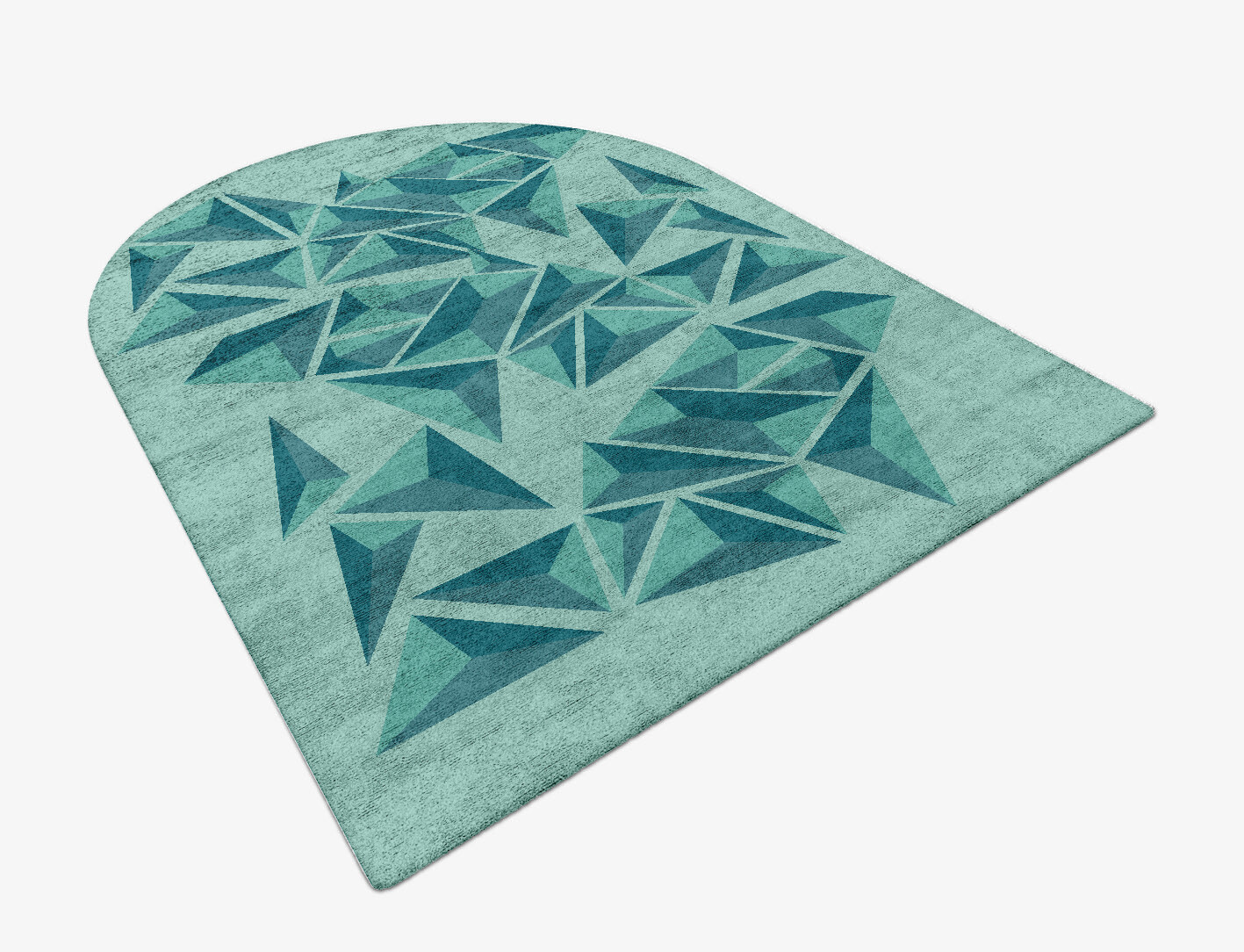 Obtuse Geometric Arch Hand Tufted Bamboo Silk Custom Rug by Rug Artisan