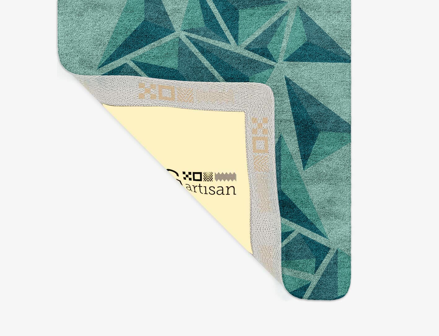 Obtuse Geometric Runner Hand Tufted Bamboo Silk Custom Rug by Rug Artisan