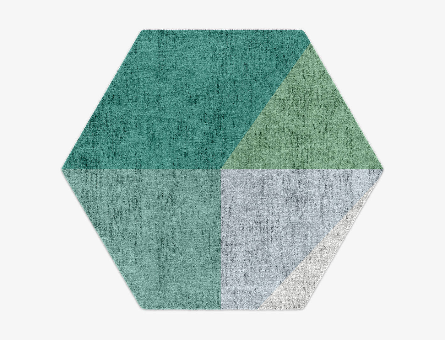 Oceanic  Hexagon Hand Knotted Bamboo Silk Custom Rug by Rug Artisan