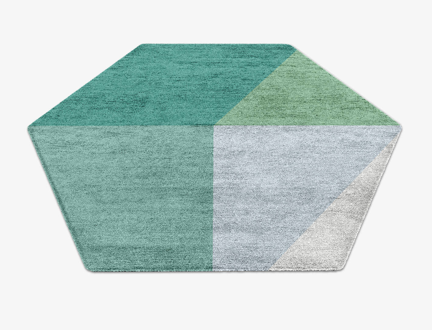 Oceanic  Hexagon Hand Knotted Bamboo Silk Custom Rug by Rug Artisan