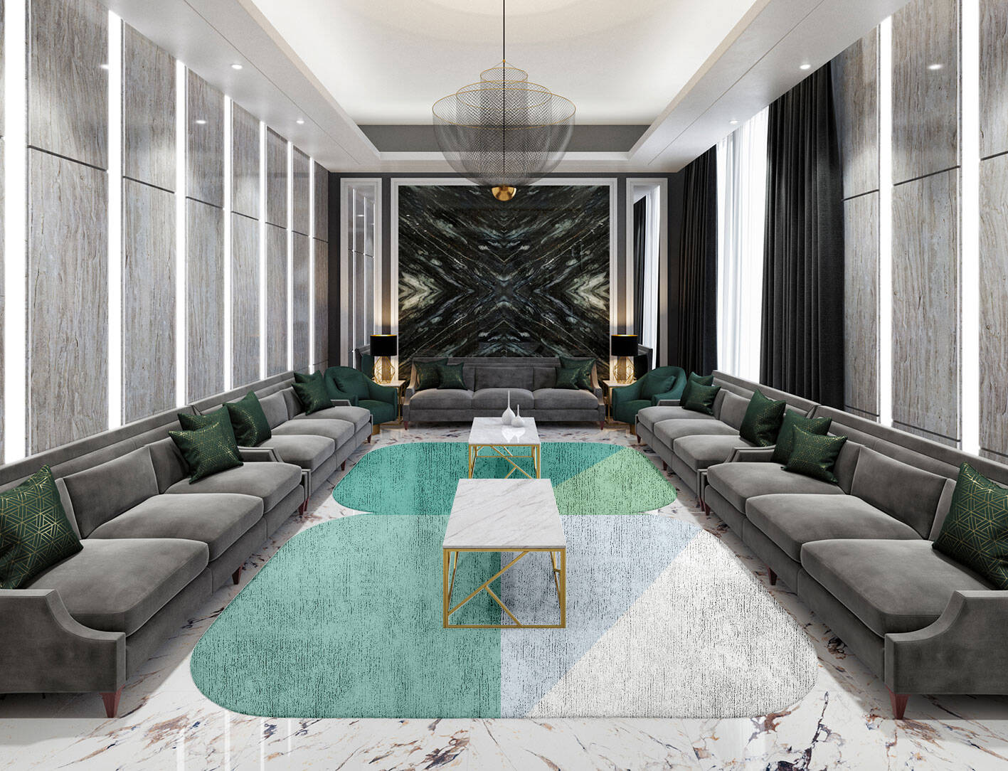 Oceanic  Eight Hand Tufted Bamboo Silk Custom Rug by Rug Artisan