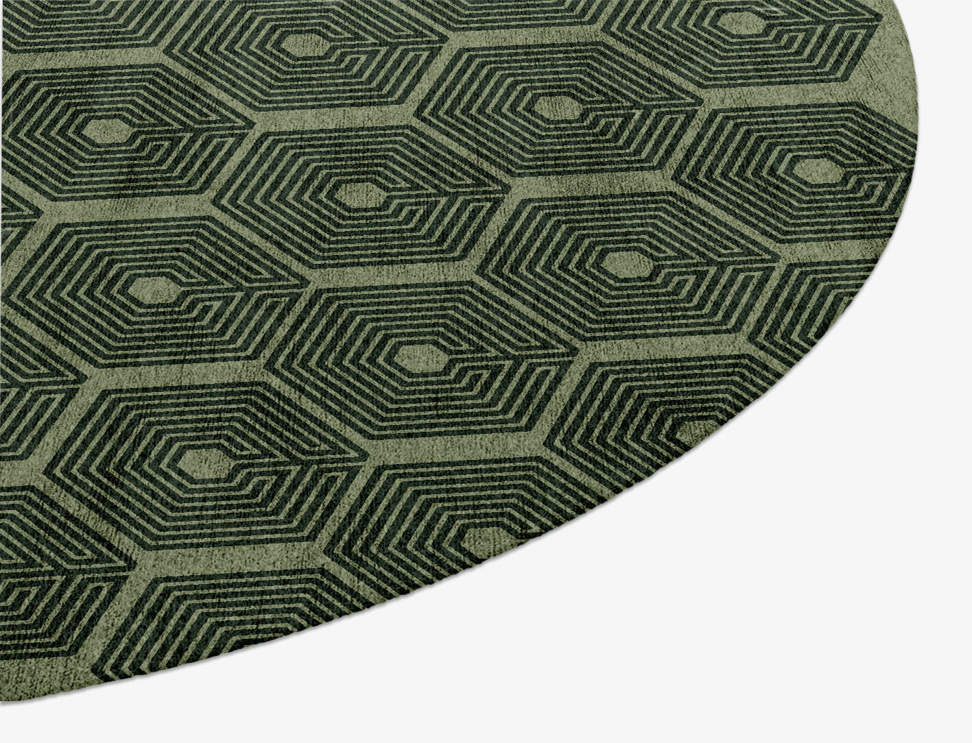Octa Maze Modern Geometrics Oval Hand Knotted Bamboo Silk Custom Rug by Rug Artisan
