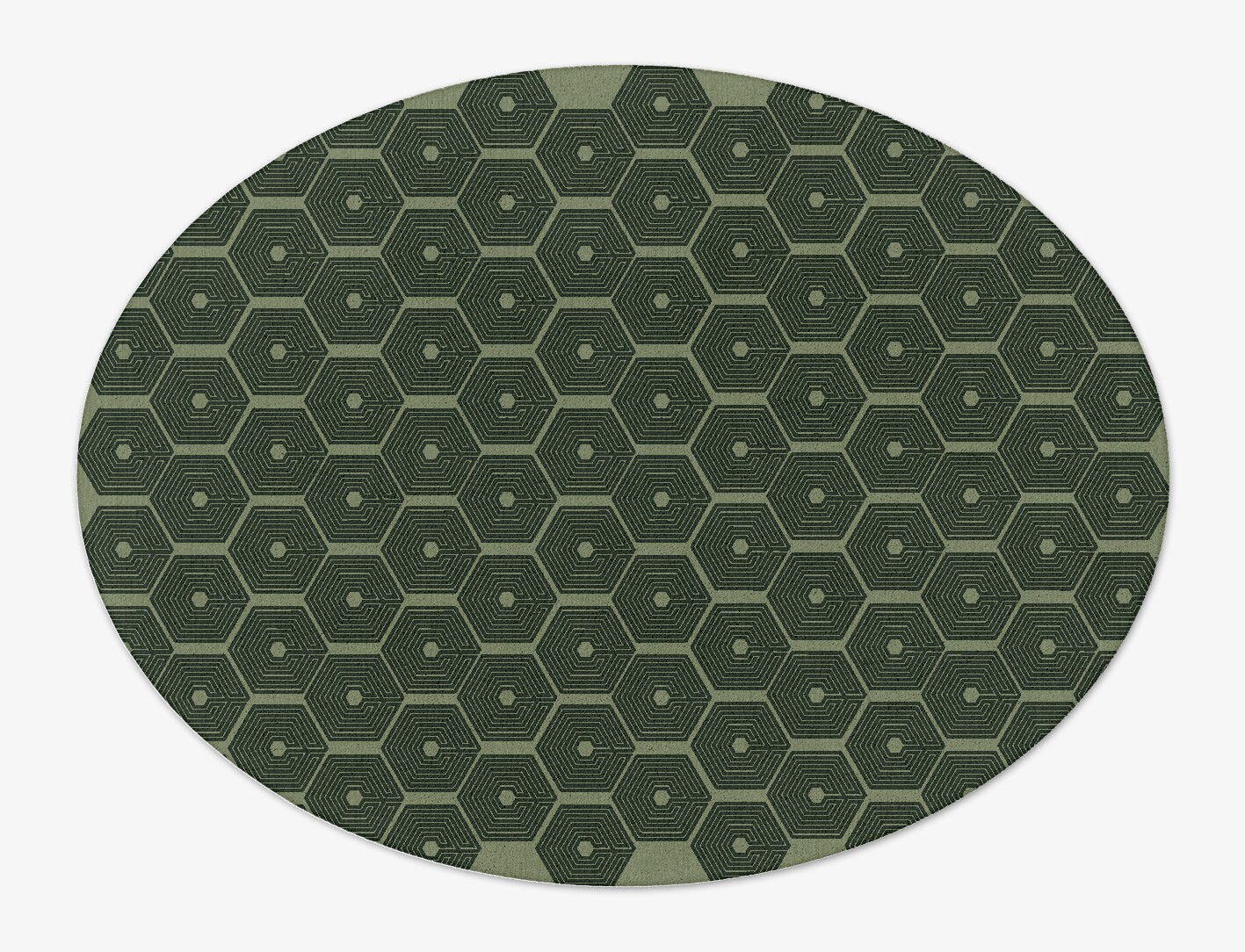 Octa Maze Geometric Oval Hand Tufted Pure Wool Custom Rug by Rug Artisan